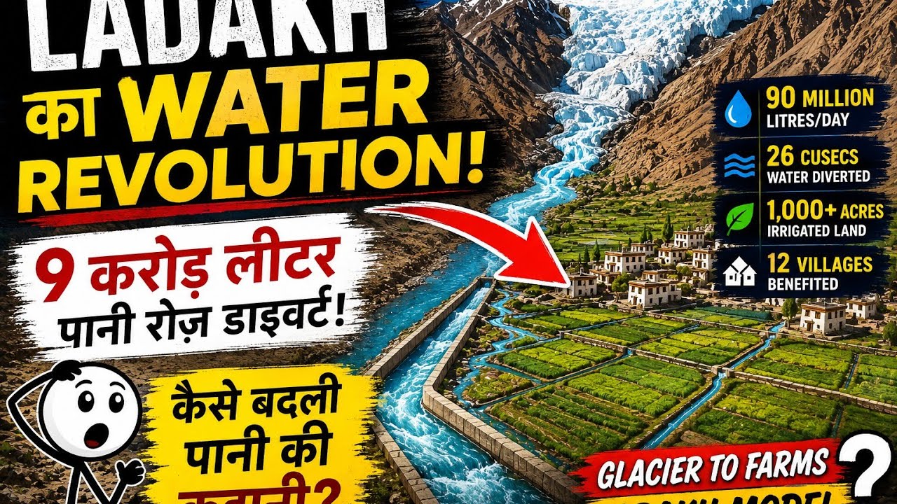Ladakh Diverts 9 Crore Litres of Glacier Water Every Day! 💧🏔️ || Project Atlas India 