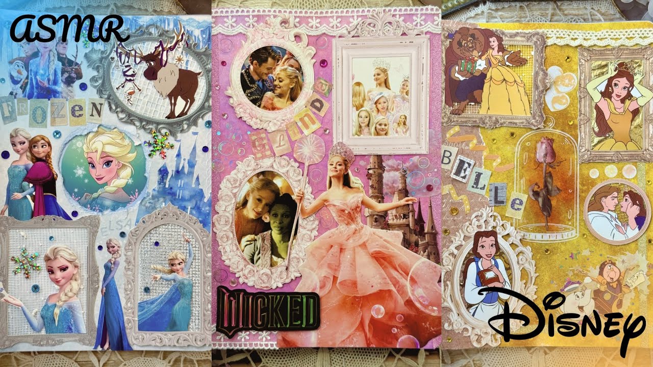 ✨Disney Compilation Scrapbooking | ASMR Journal With Me | Relax & Create✨