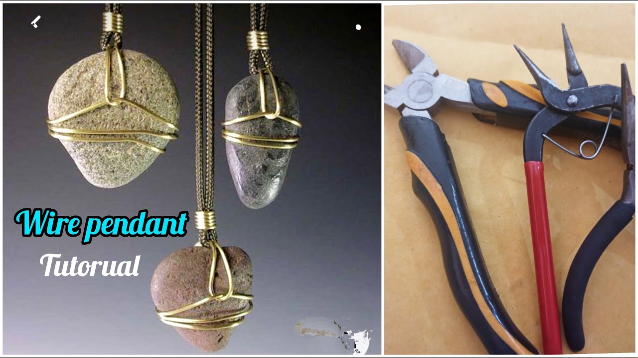 Wire Wrapping Pendant with river stone- Simple Beginner Wire Wrap Pendant