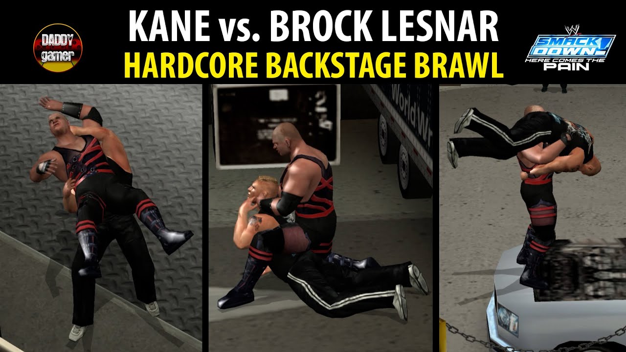 Kane vs. Brock Lesnar | Hardcore Backstage Brawl | WWE SmackDown! Here Comes the Pain Gameplay
