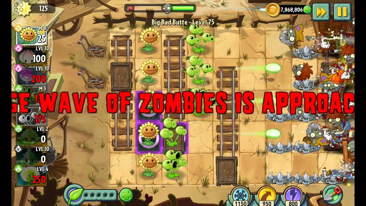 Plants Vs Zombies 2: Big Bad buttle nivel 75 #zombies #games #plantsvszombies #pvz #jump