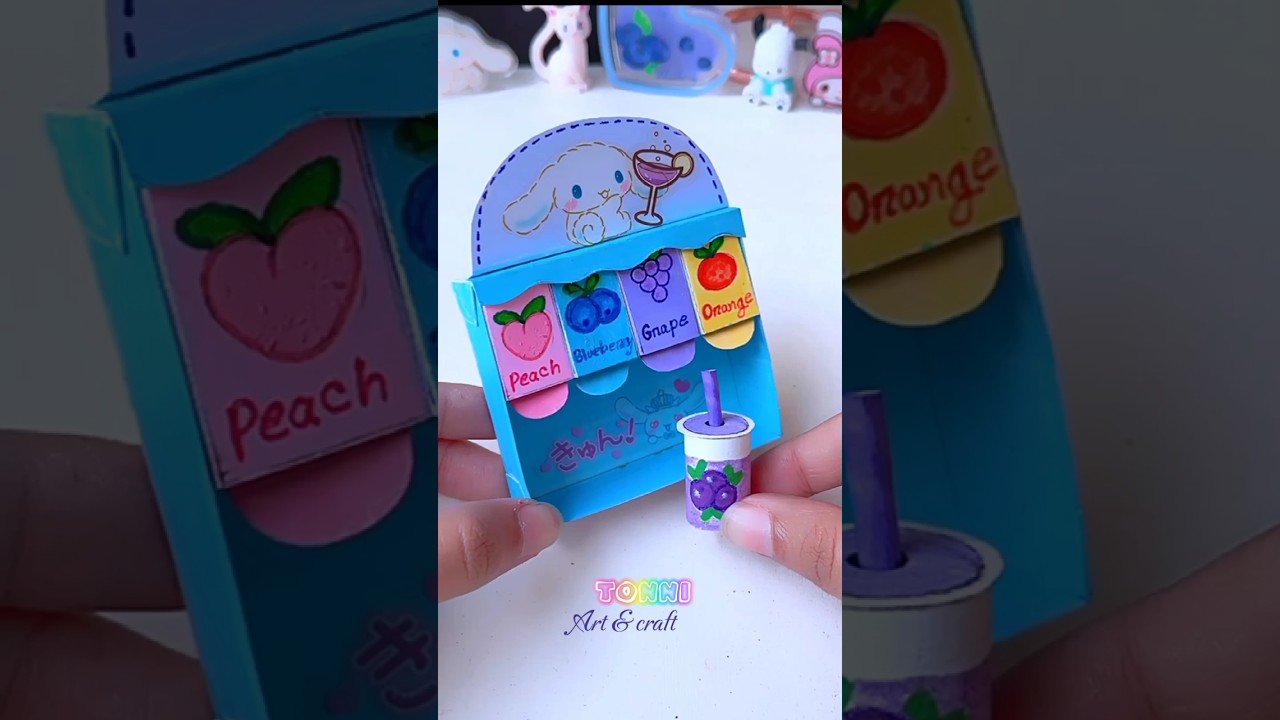 (miniature craft)DIY juice machine🧃#shorts #tonniartandcraft #love #diy #craft #craft #youtubeshorts