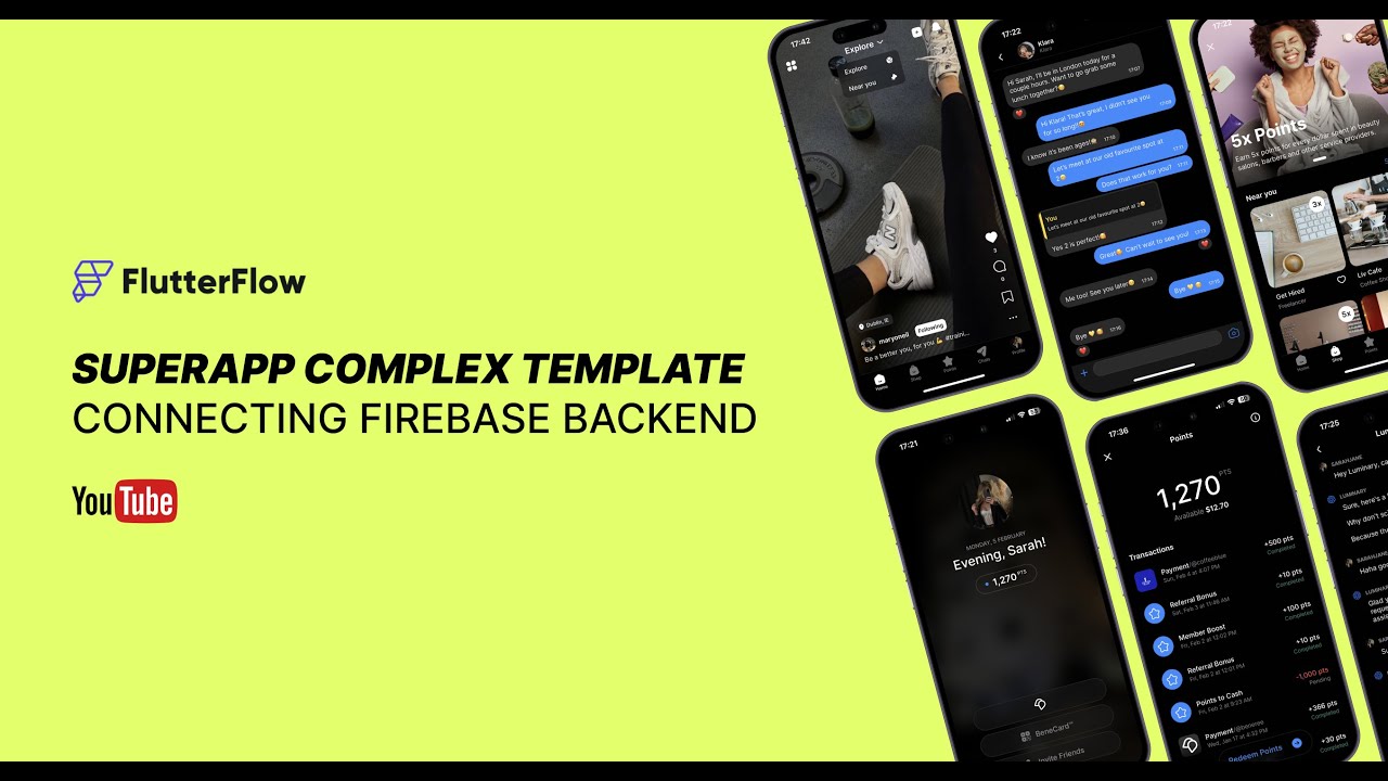 FlutterFlow Social Media Complex Template : Connecting Firebase Backend