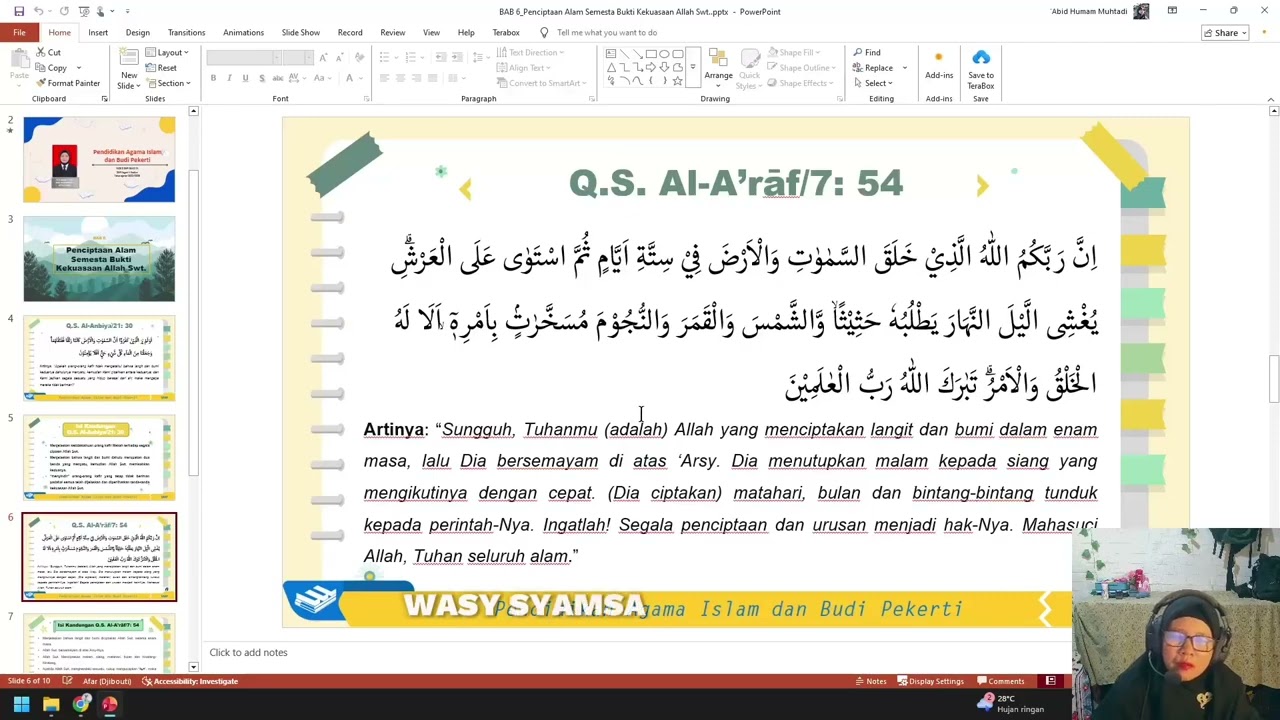 PENCIPTAAN ALAM SEMESTA TANDA KEKUASAAN ALLAH SWT