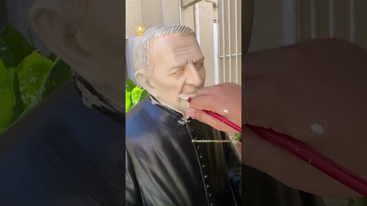🖌️Pintura da imagem do Padre C&iacute;cero pelas m&atilde;os do artes&atilde;o Carlos Barbosa
