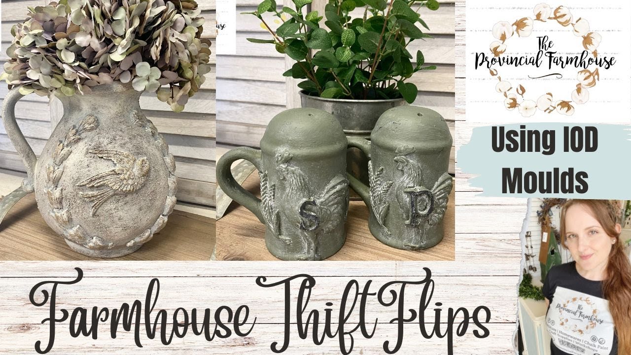 Farmhouse Kitchen Thrift Flips using IOD Moulds