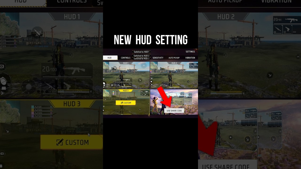 New HUD Setting 🔥 Custom HUD New Update | HUD Code | Use Share Code Directly #srikantaff