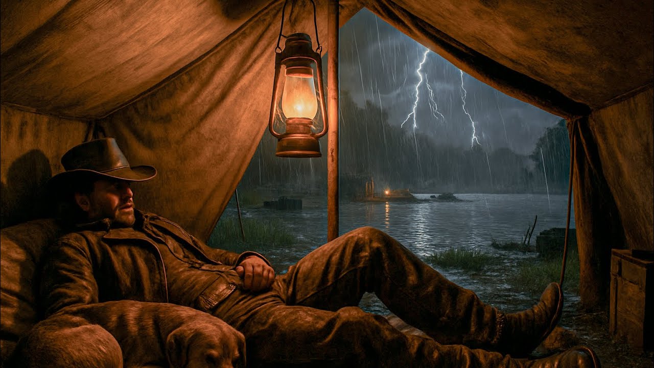 Camping by the Lake During a Violent Storm — Arthur Alone in the Tent|RDR2 ASMR