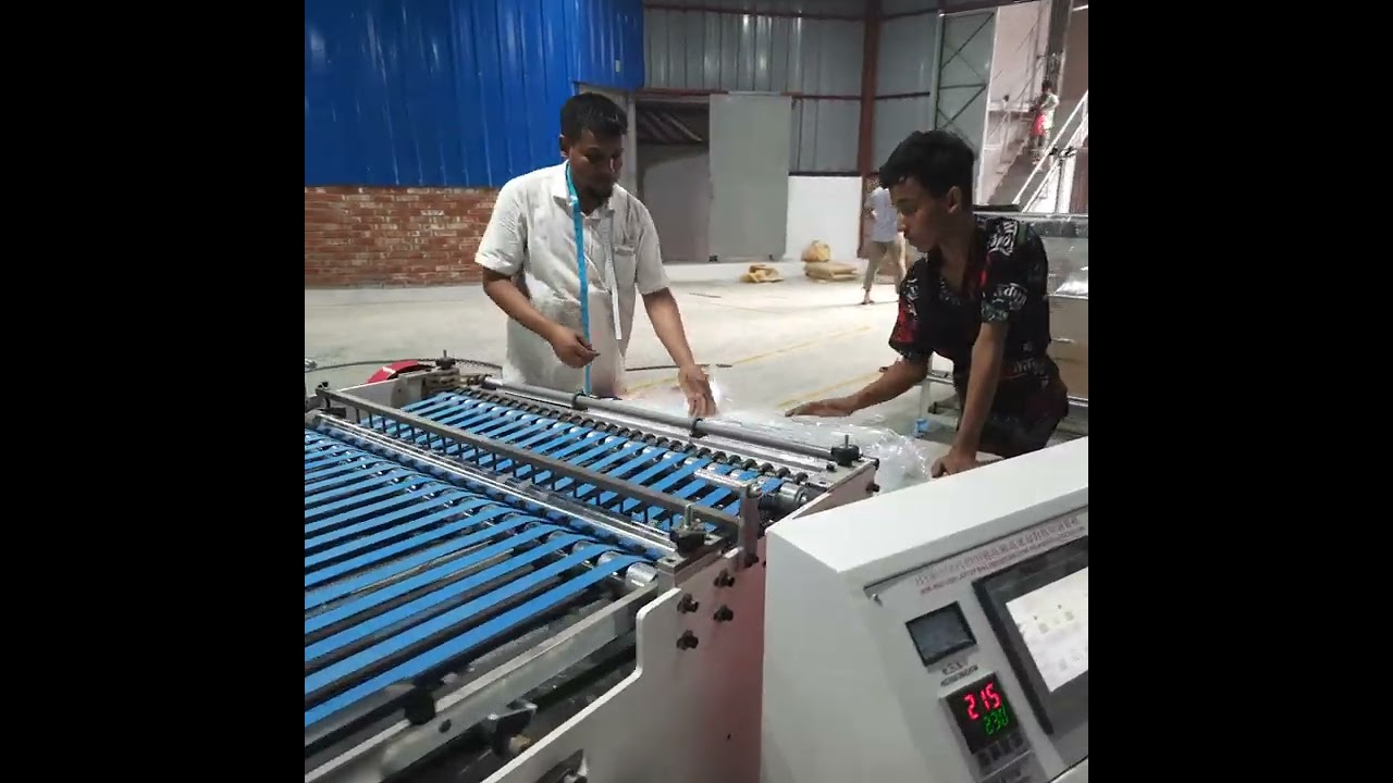 Side Sealing Poly Bag making Machine testing at client factory, Chittagong