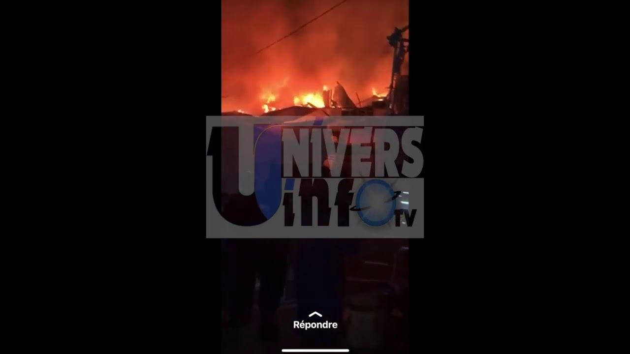 Urgent: incendie au march&eacute; occass 3 centres commerciaux ont pris feu