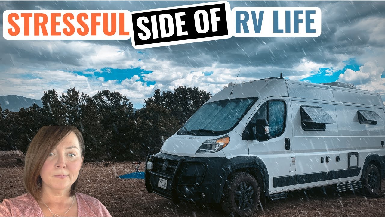 RV LIVING 45 MPH Winds in THUNDER & HAIL Storm | RV Camping in a Campervan