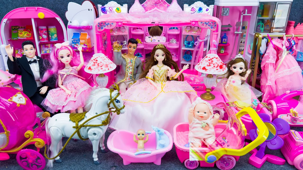 22 Minutes Satisfying With Unboxing Cute Barbie Princess Bedroom Dress Up Playset ASMR｜Review Toys