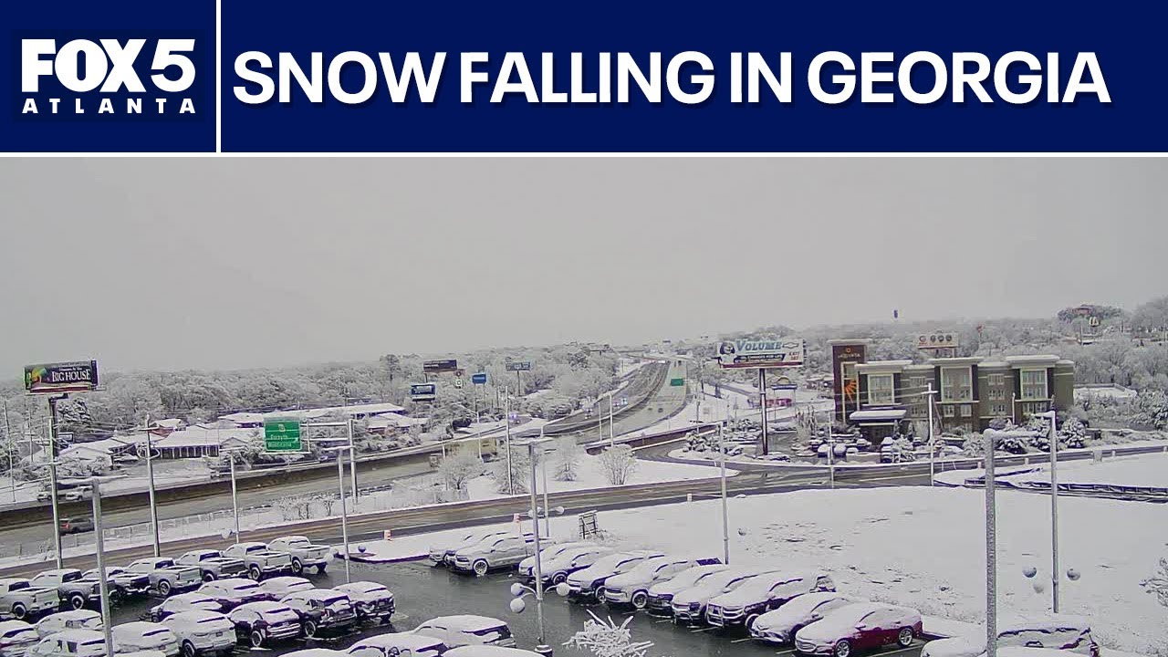 Snow begins to fall in South Georgia