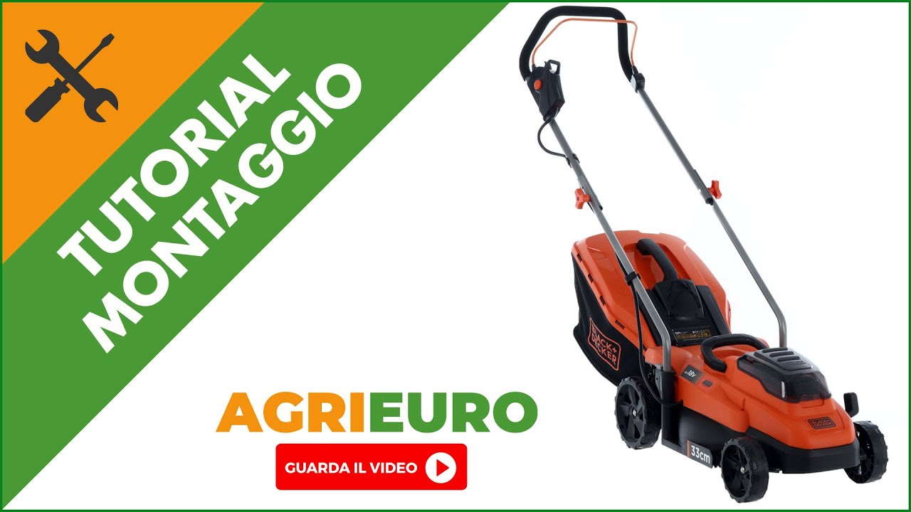 Rasaerba elettrico a batteria Black & Decker BCMW33184L2-QW: montaggio e accensione del rasaerba
