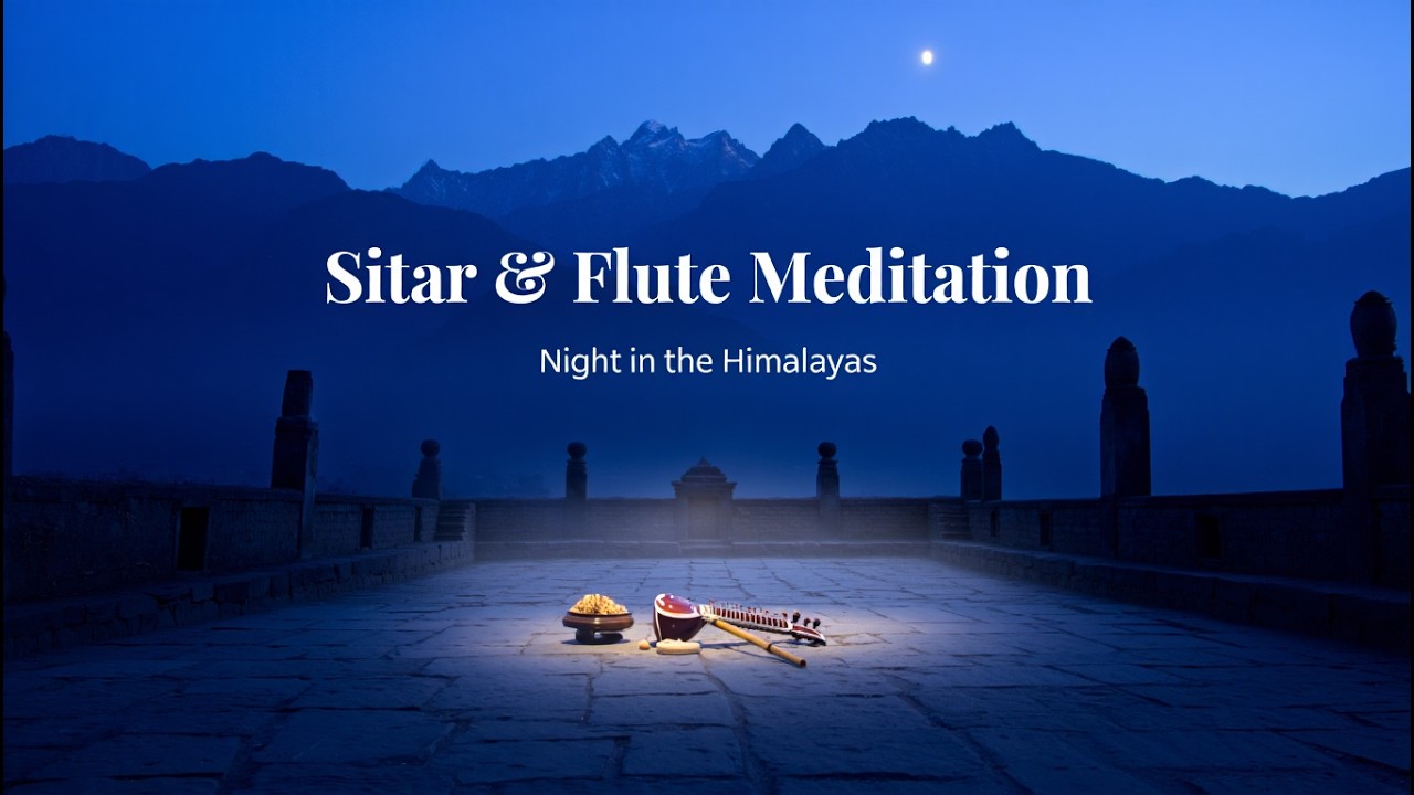 Himalayan Night Temple – Quiet Sitar & Flute for Mind Reset
