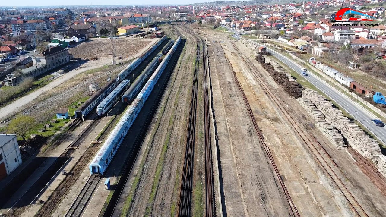 Stadiul Lucrarilor de Modernizare / Electrificare & Trenuri in Gara Oradea - 21 Martie 2025 [DRONE]