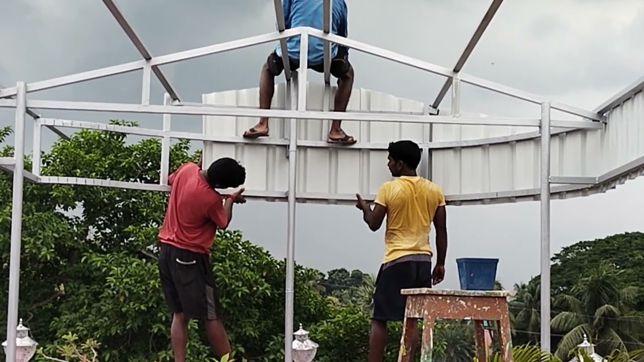Roofing and side blue sheet fitting