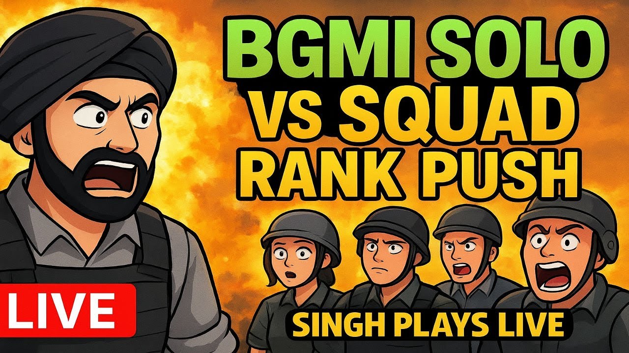 🔥 LIVE: BGMI Solo vs Squad Rank Push 🔥 | Random Teammates | Singh Plays Live