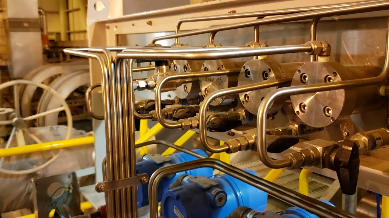 Tubing; stainless steel, in industrial settings