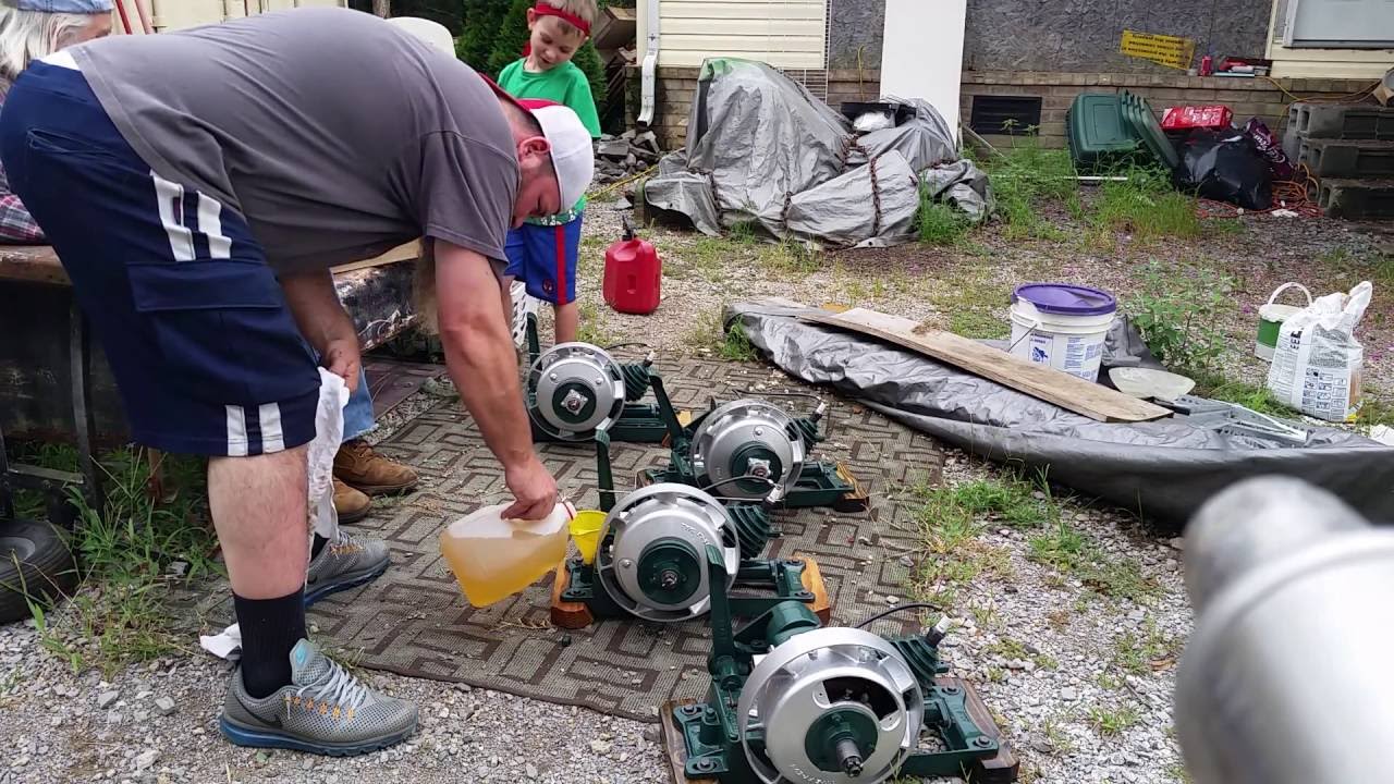 Maytag Model 92 Multi Motor First Starts on four Rebuilt Engines