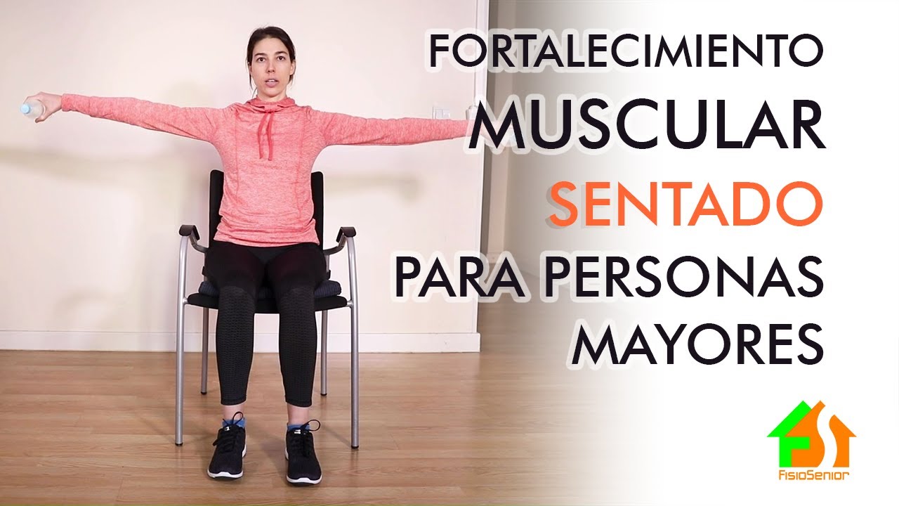 Fortalecimiento muscular sentado para personas mayores