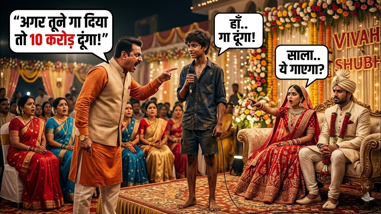 जब झुग्गी के बच्चे ने करोड़पति की शादी में गाना गाया बचा ली। STORY BY PAPPU 2.0