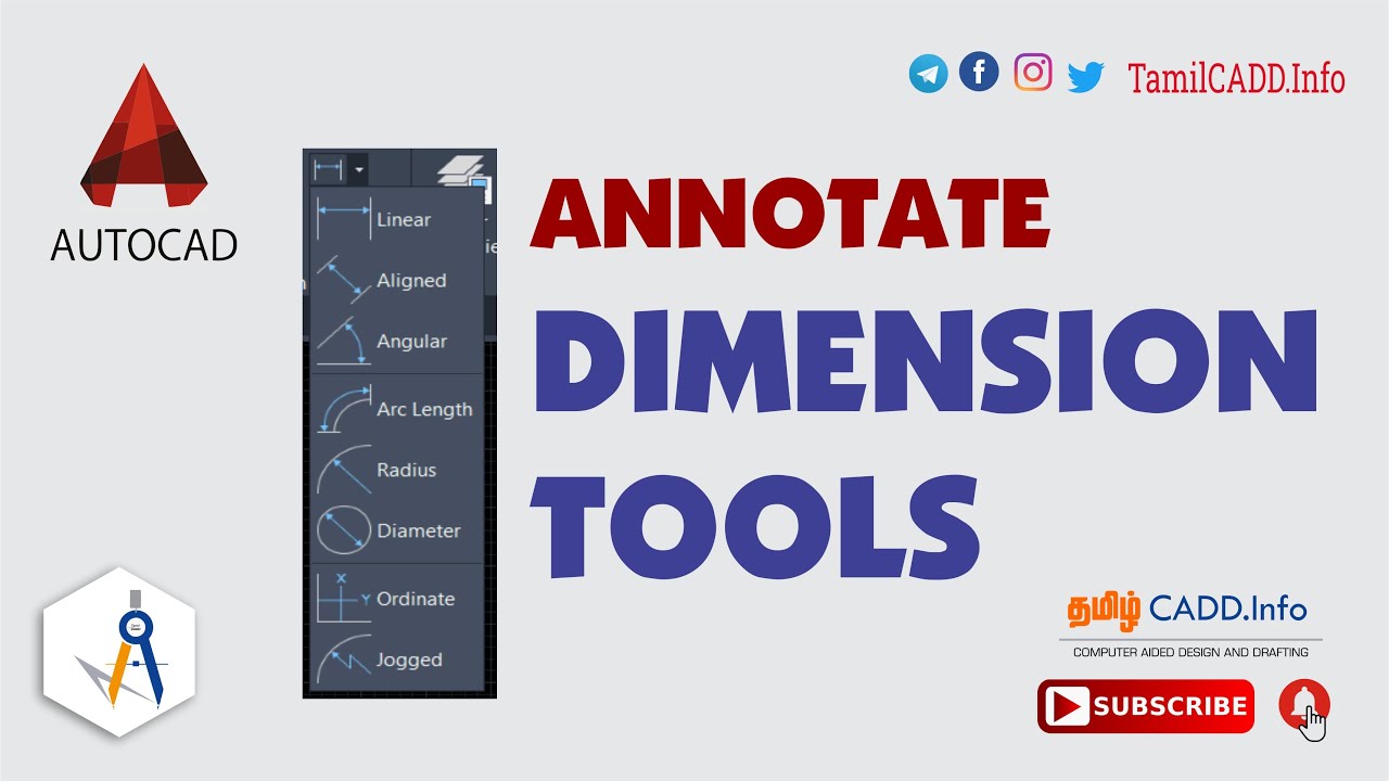 AutoCAD TUTORIALS IN TAMIL_DIMENSION STYLE IN AUTOCAD_ DIMENSION TOOL BAR IN AutoCAD_TamilCADD.Info