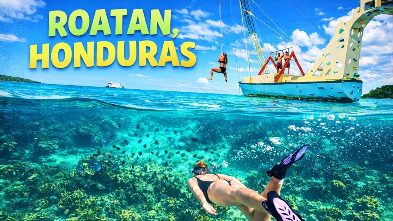 ROATAN VLOG! *snorkeling, swimming with sharks, and exploring the island!