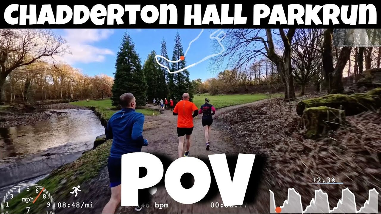 Chadderton Hall Parkrun POV Full Course With On Screen Stats