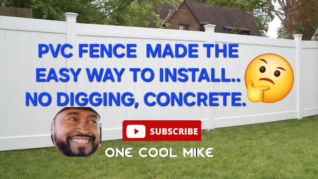 PVC FENCE  WITHOUT DIGGING 3 FEET , NO CONCRETE, ETC. SAVE MONEY USE EXISTING POSTS.