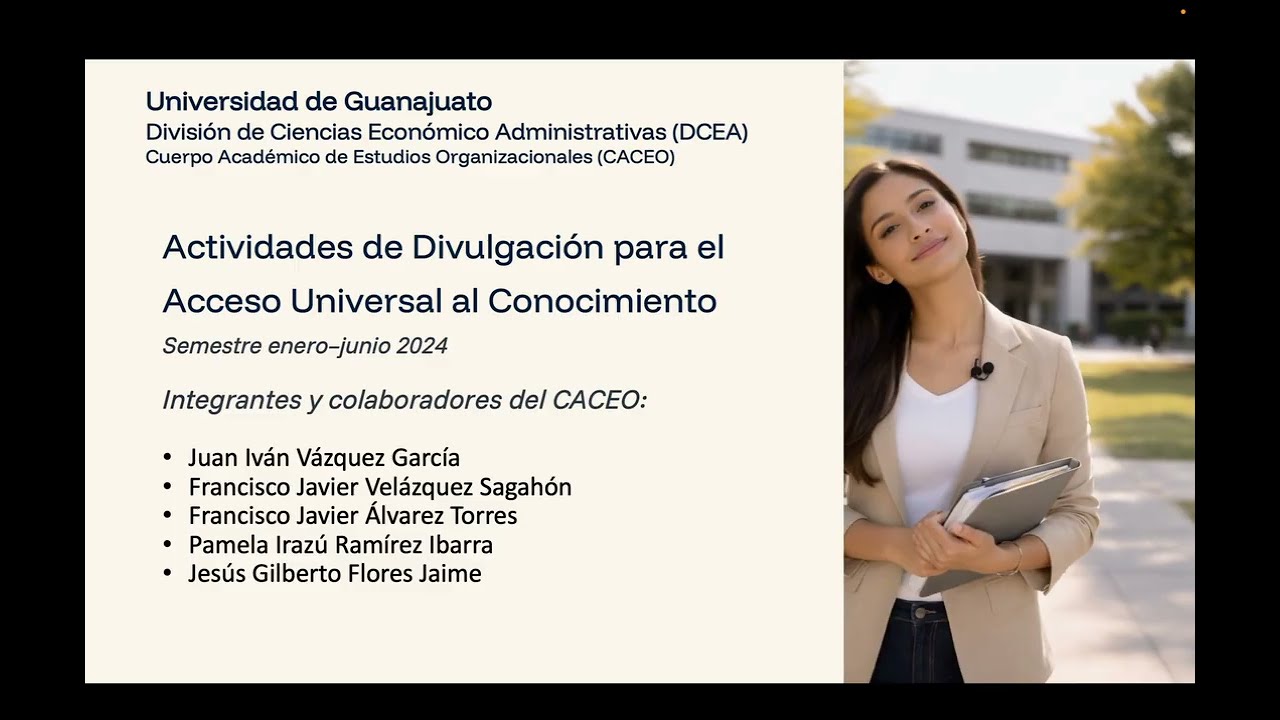 Actividades de divulgación semestre ene-jun 2024 Cuerpo Académico de Estudios Organizacionales - UG