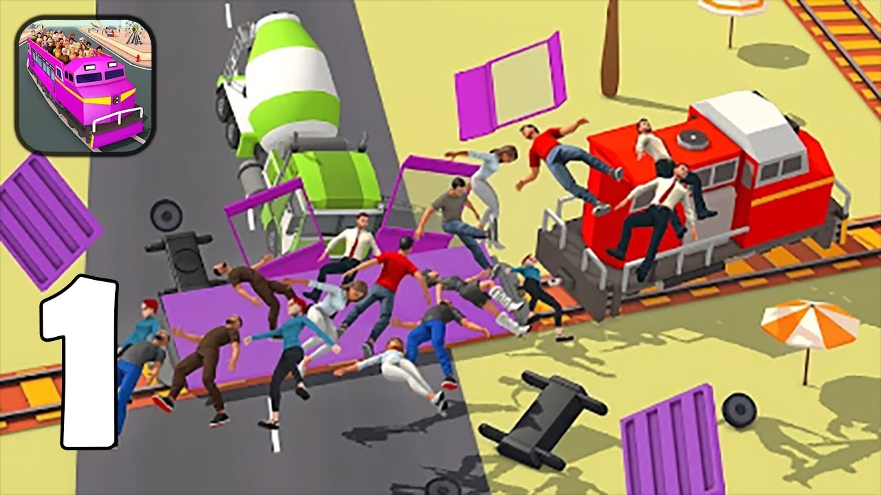 Passenger Express Train Game - Part 1 Stickman Amusement Park - Gameplay Walkthrough(iOS, Android)