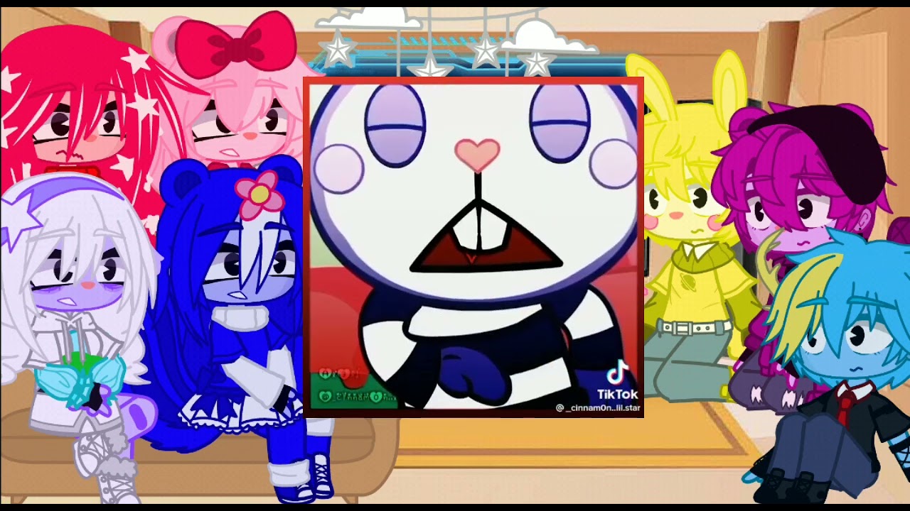 algunos personajes de Happy Tree Friends reaccionan a sus tiktok