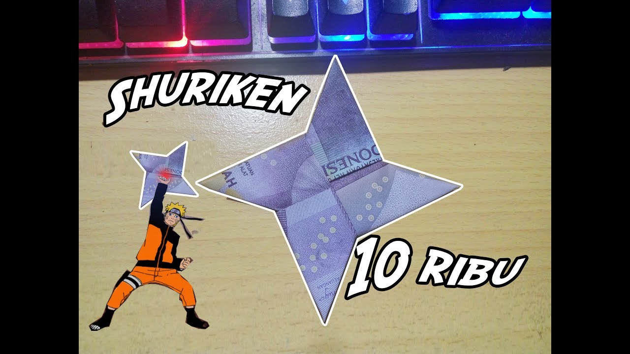 cara membuat Shuriken Naruto dari Uang Kertas!!!