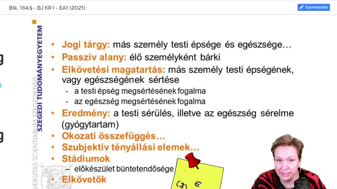 Bűnügyi Tudományok Intézete SZTE élő közvetítése - BJ KR I - 2. EA (második rész)