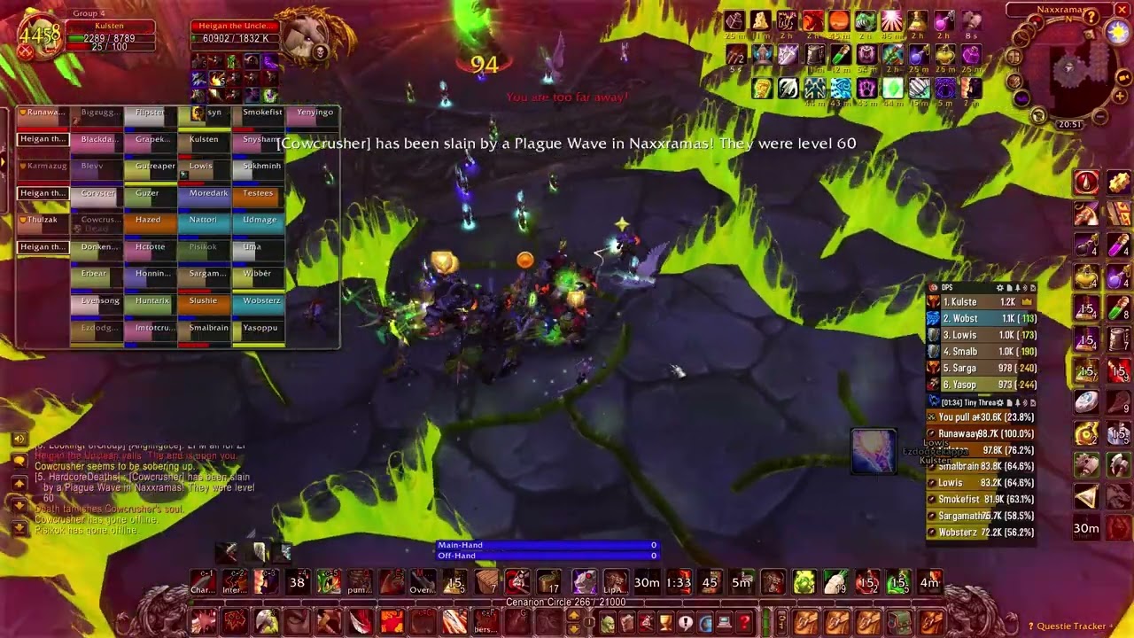 Hardcore Classic Wow : Death on Heigan the Unclean