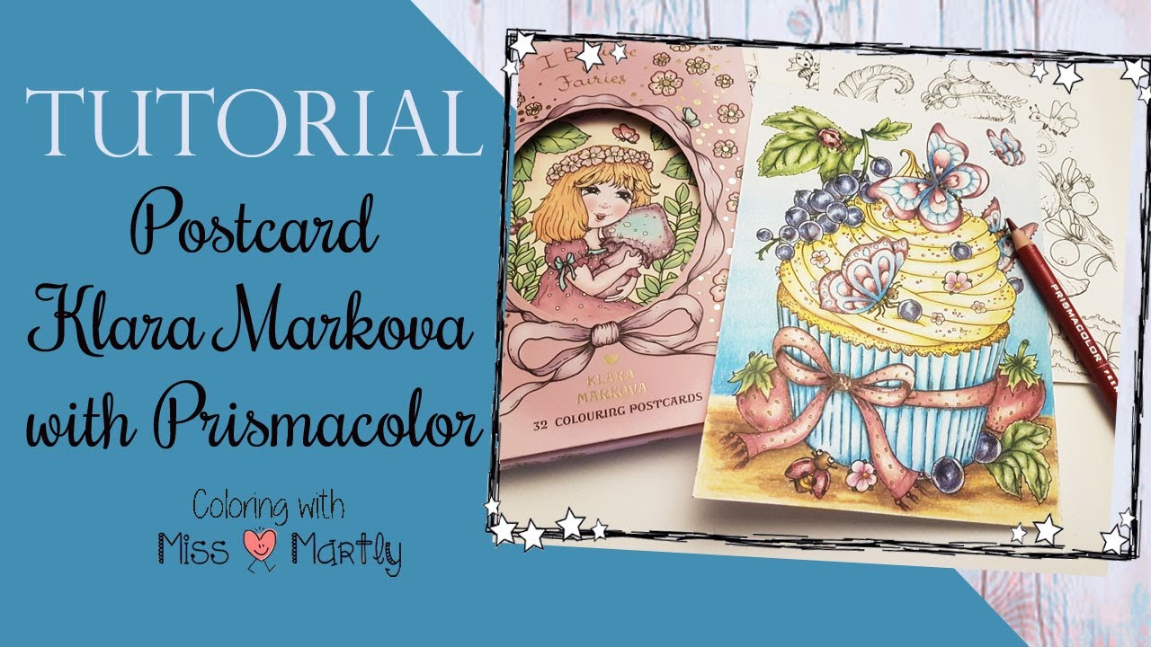 Color along | Postcard Klara Markova with Prismacolors