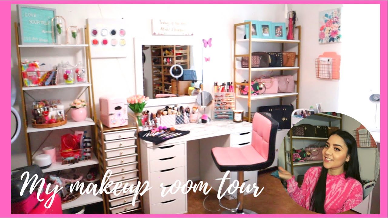💕My Makeup Room Tour/Mi Cuarto de Maquillaje💕. #makeuproom #vlog  #roomtour
