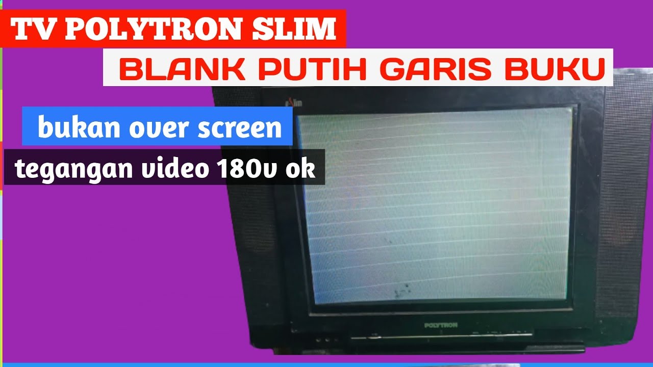tv polytron slim blank putih garis buku