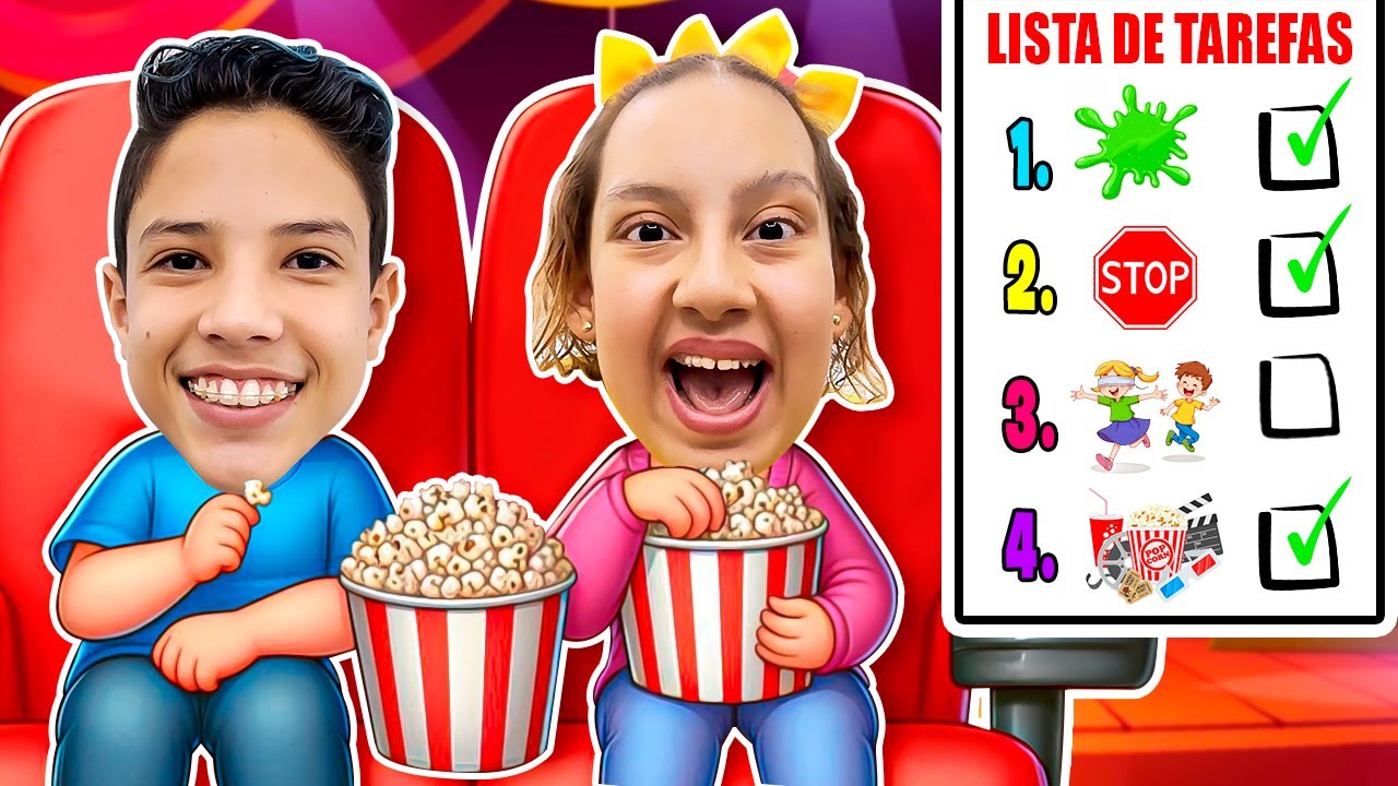 Maria Clara e Henrique organizam brincadeiras nas férias com LISTA DE TAREFAS | To do list for kids