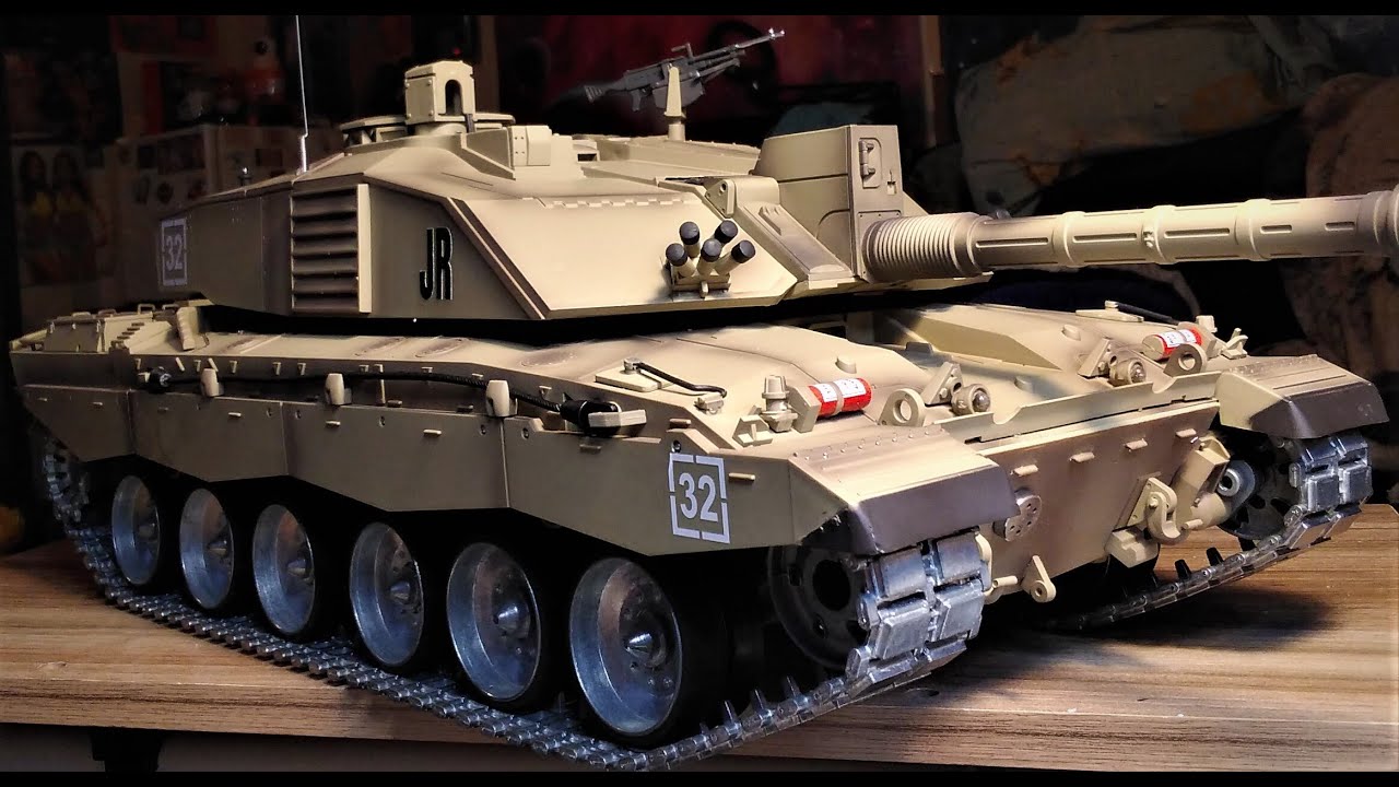 Heng Long Tank Challenger 2, full set-up, ALL steel gears, wheels, tracks, becon light, shots bb's