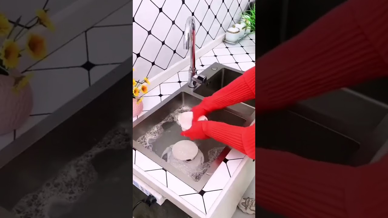 thick rubber gloves heavy duty for dish washing🍧