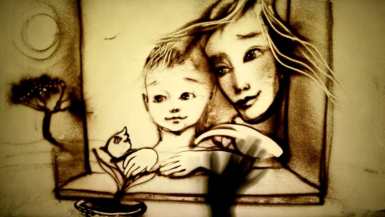 Саше нужна помощь.Little Sasha needs help!(sand art by Simonova)