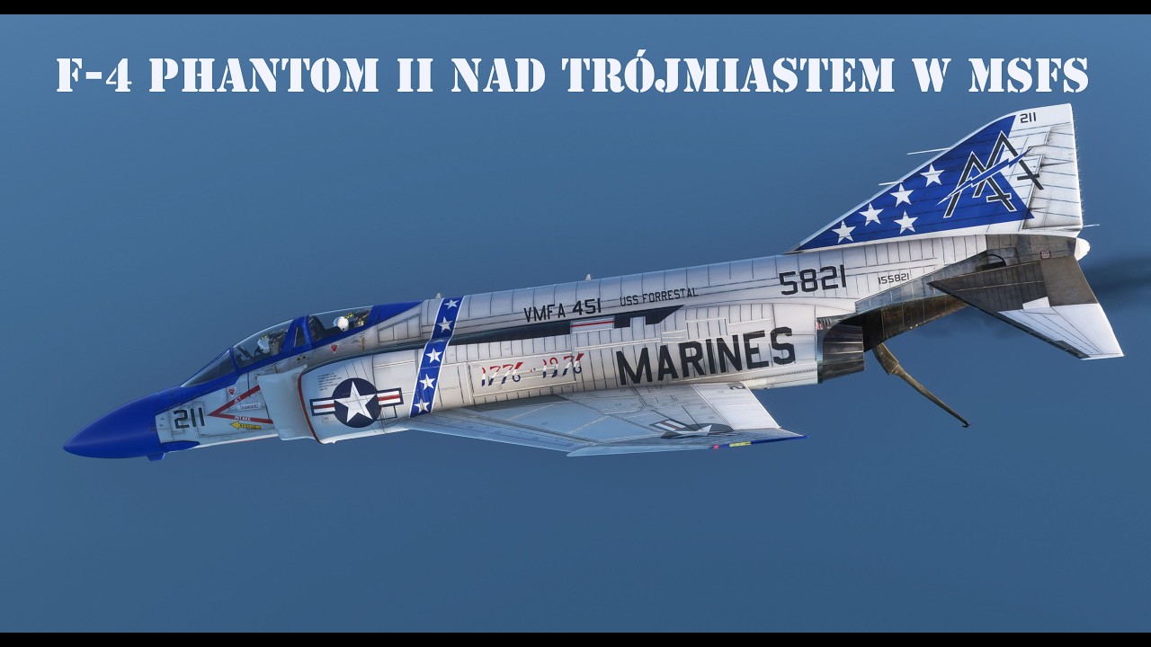 F-4 Phantom II – start z lotniskowca i przelot nad Trójmiastem i okolicami w MSFS.