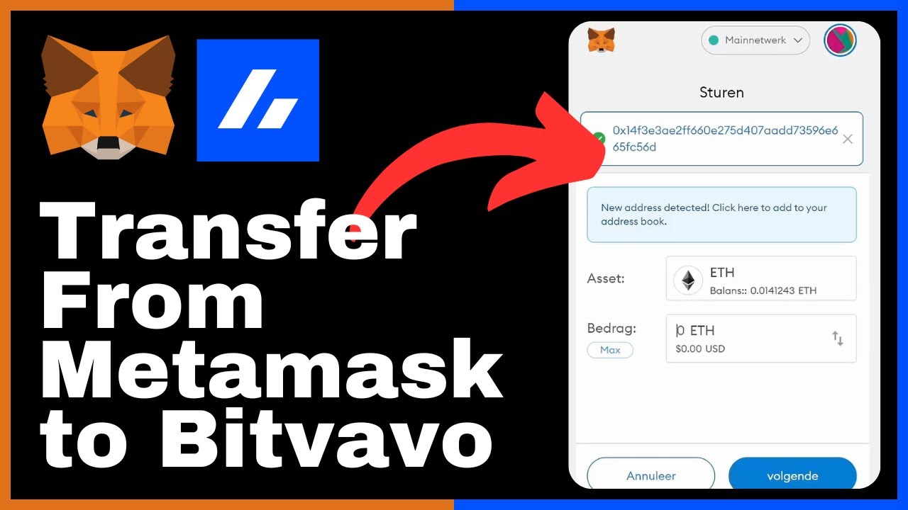 How to Transfer (eth) Funds From Metamask to Bitvavo