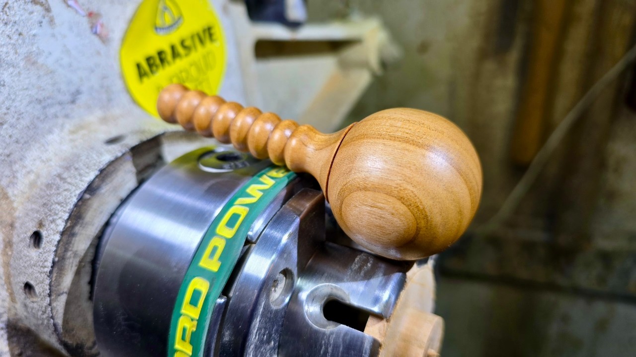 How to Turn a Wooden Baby Rattle on the Lathe (Cherry Wood)