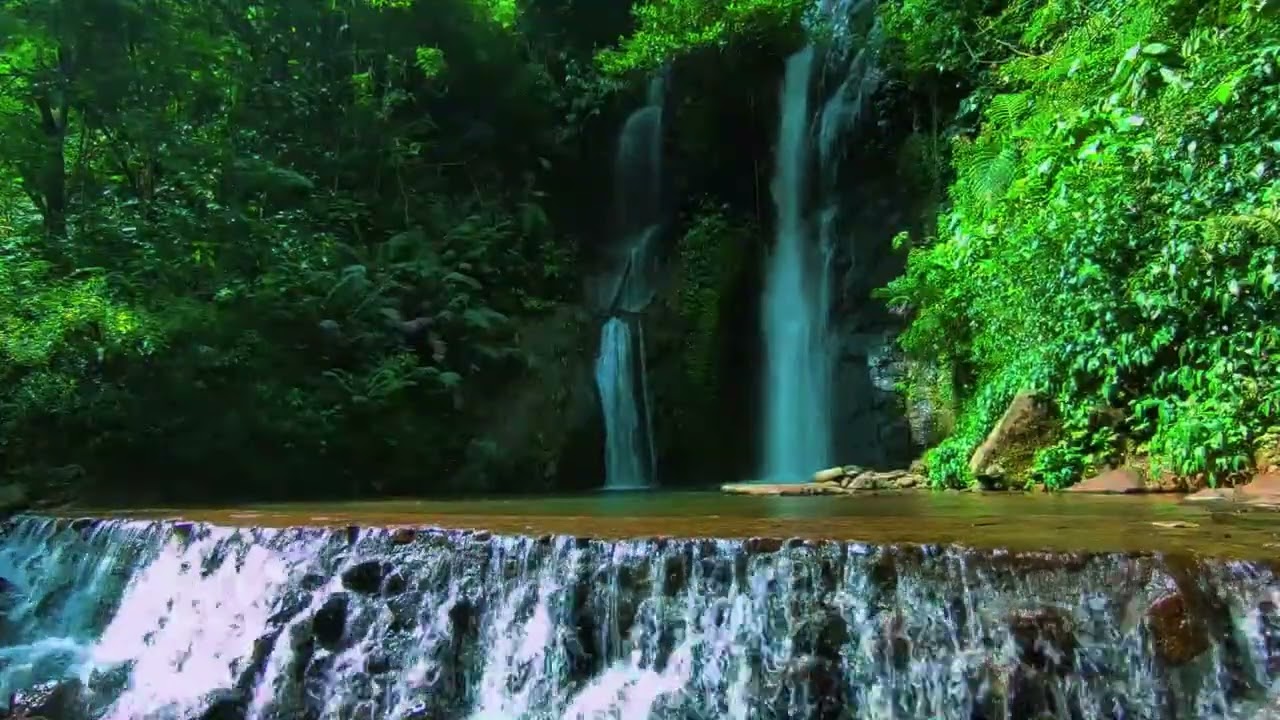 Deep Sleep Waterfall & River Sounds 💧 Calm Nature Ambience All Night