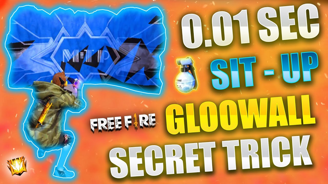 0.1 Sec Fast Sit -Up Gloo Wall Tips And Trick | New 4x Fast Sit Up Gloowall Trick - Garena Free Fire