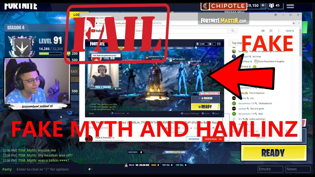 FAKE MYTH AND HAMLINZ PLAY FRIDAY FORTNITE- BIGGEST FAIL