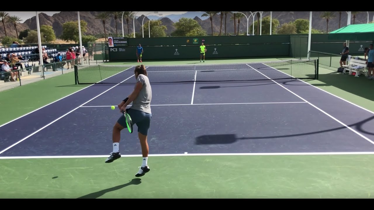 Lucas Pouille & Philipp Kohlschreiber | IW Practice (Court Level 60fps)